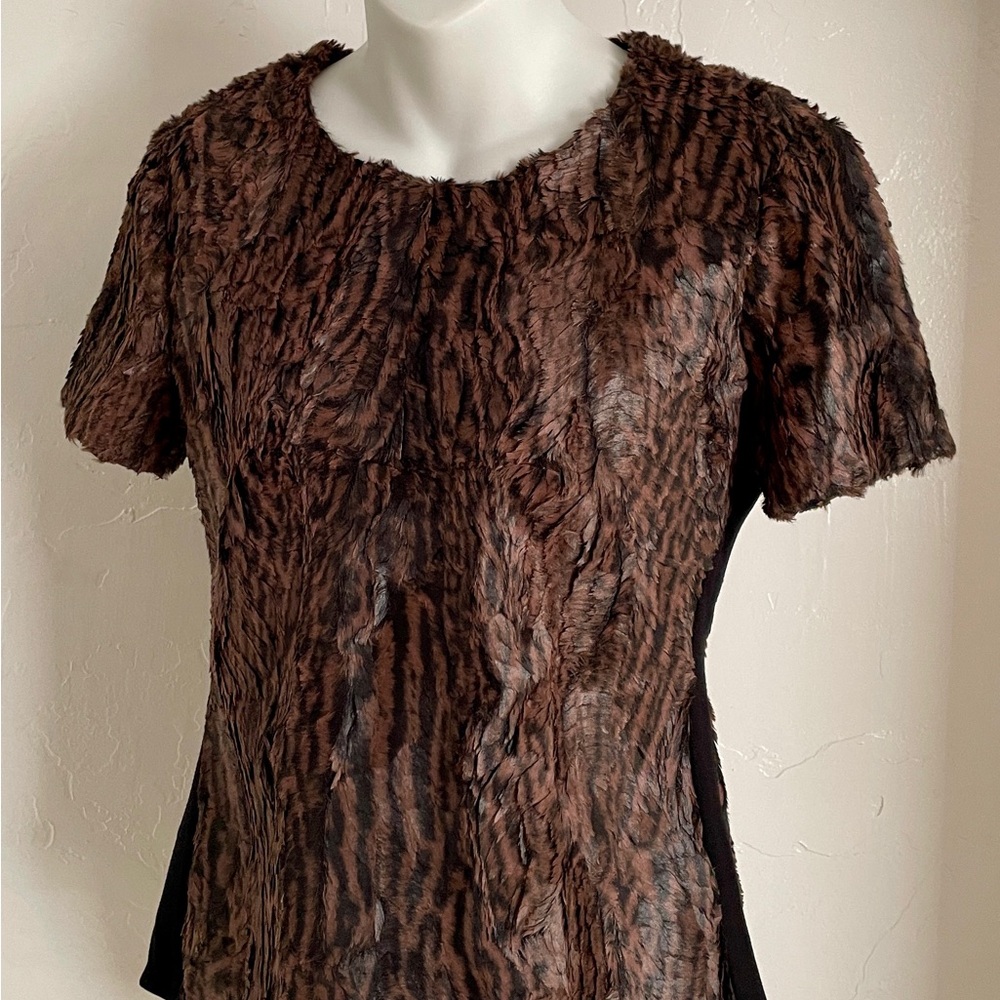 BCBG MAX AZRIA Chic NWT Faux Fur TULUM Shacket TOP Size Small